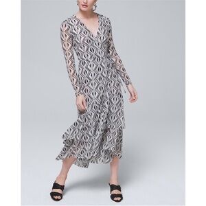 White House Black Market Black and White Geometric Dress